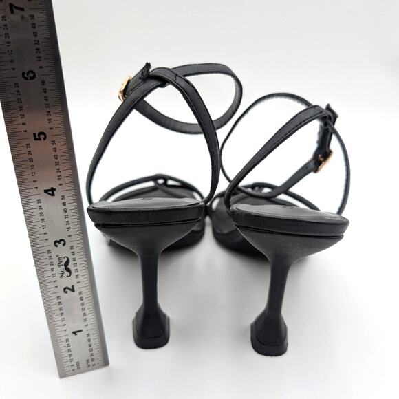 Open Edit Rachel Heel Sandal Square Open Toe Women's Black Size US5.5M EU36 - Picture 4 of 9